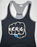 Racer back tank top: fist bump